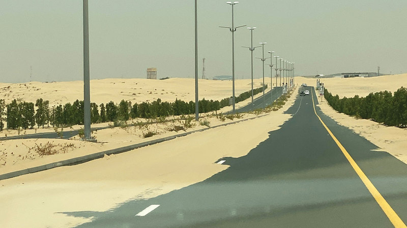 زحف الرمال يهدد سلامة الطرقات بالمناطق الجنوبية